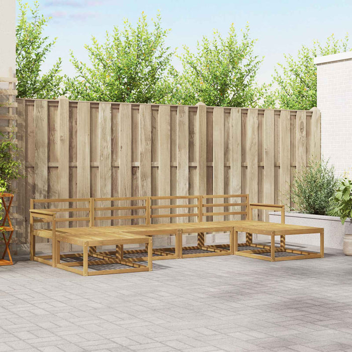 Set de canapele de exterior 6 pcs Alb Lemn Solid de Acacia WALTI