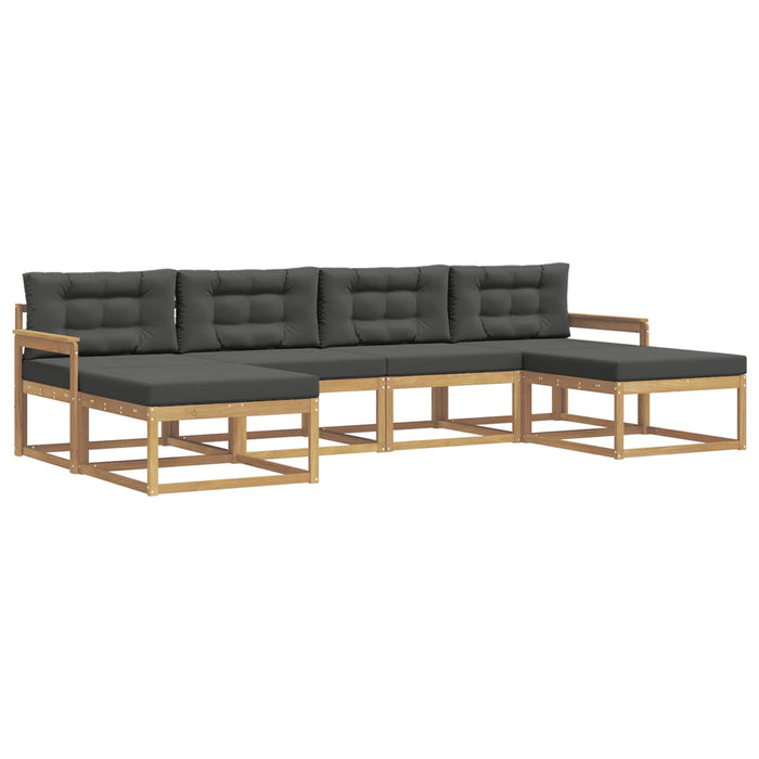 Set de canapele de exterior cu pernă 6 pcs Alb și antracit WALTI