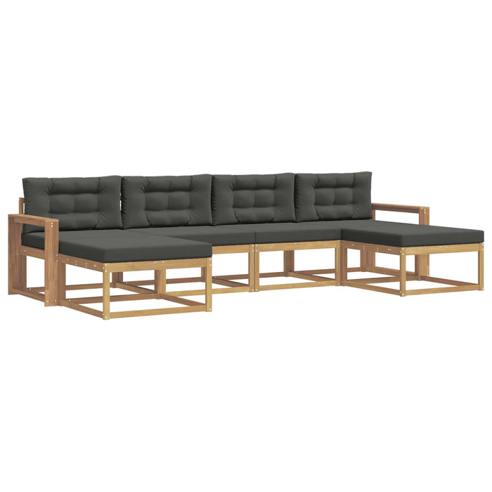Set de canapele de exterior cu pernă 6 pcs Alb și antracit WALTI