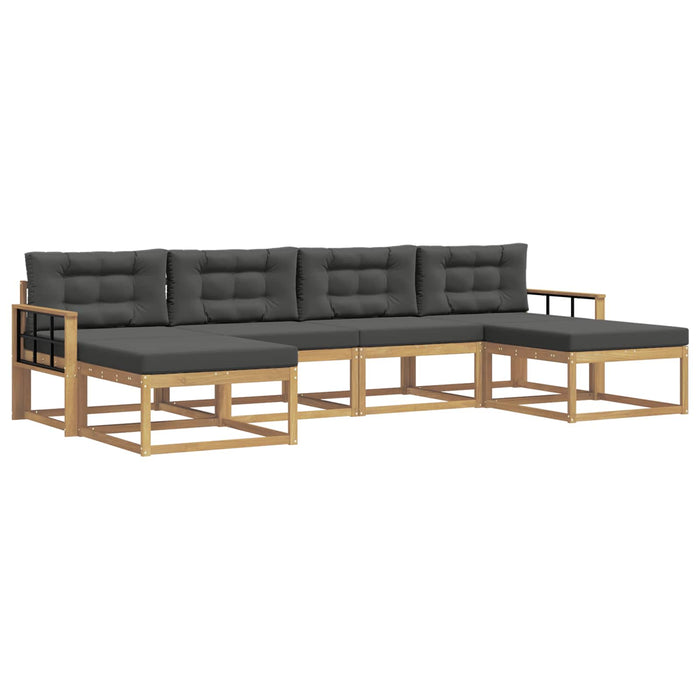 Set de canapele de exterior cu pernă 6 pcs Alb și antracit WALTI