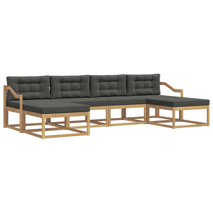 Set de canapele de exterior cu pernă 6 pcs Alb și antracit WALTI