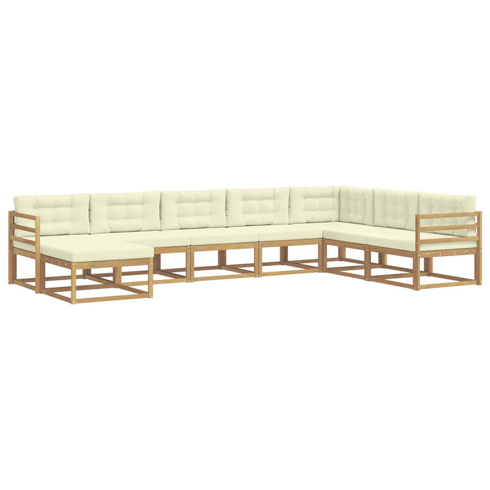 Set de canapele de exterior 8 pcs Alb și crem WALTI