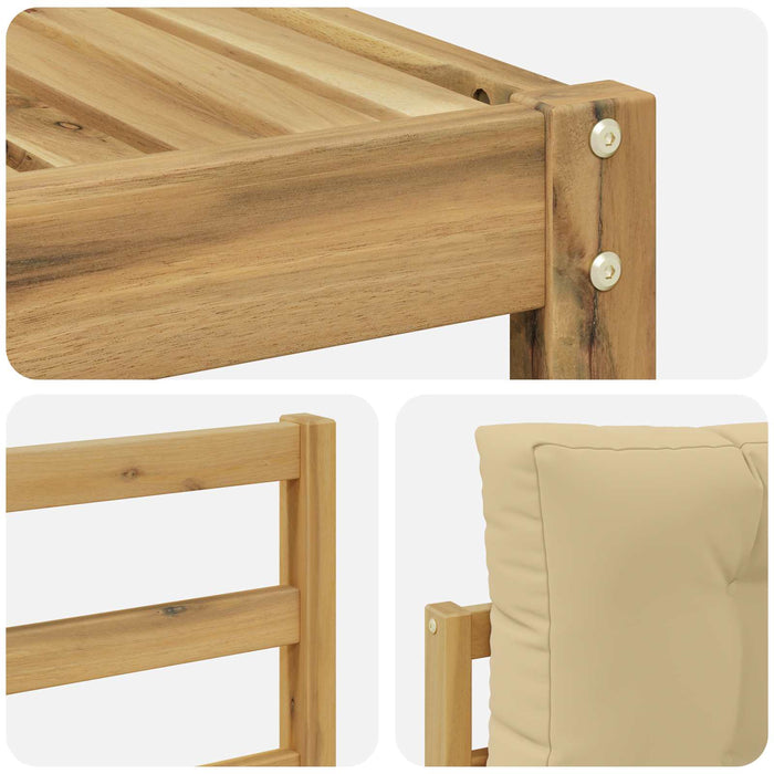 Set de canapele de exterior 8 pcs Alb și Bej WALTI