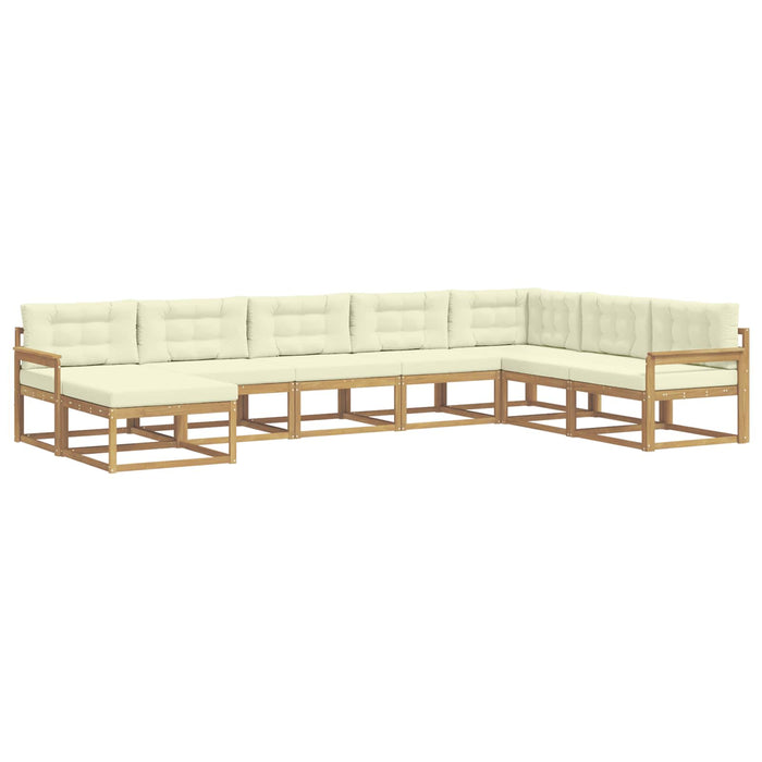 Set de canapele de exterior 8 pcs Alb și crem WALTI