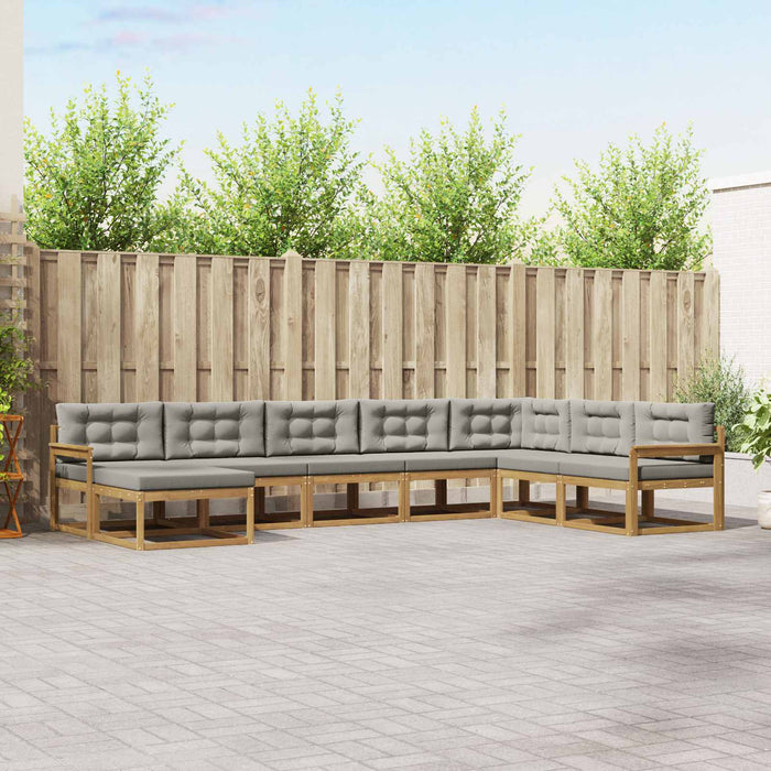 Set de canapele de exterior 8 pcs Alb și gri deschis WALTI
