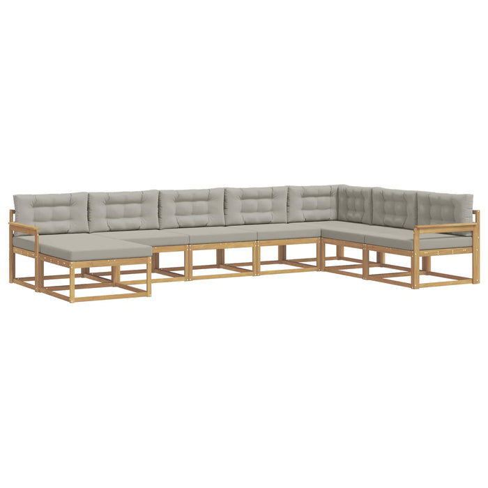 Set de canapele de exterior 8 pcs Alb și gri deschis WALTI