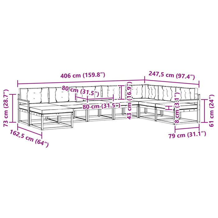 Set de canapele de exterior 8 pcs Alb și antracit WALTI