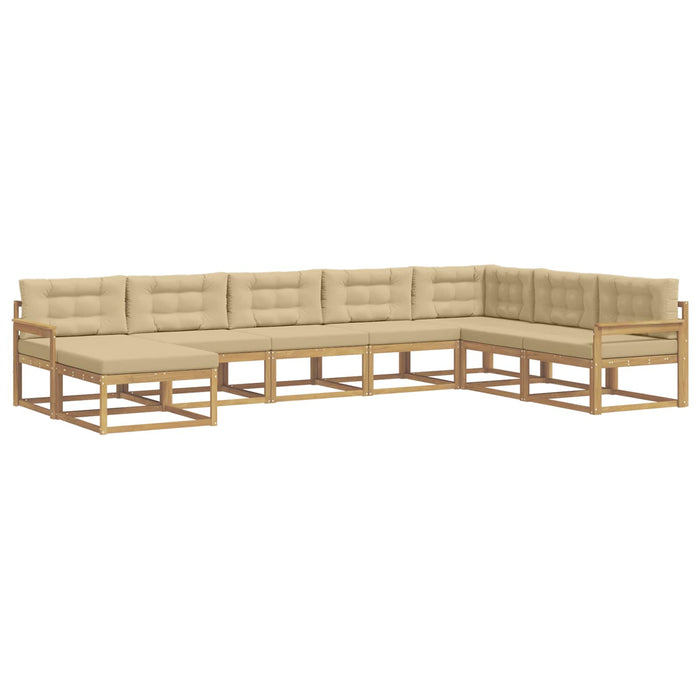 Set de canapele de exterior 8 pcs Alb și Bej WALTI