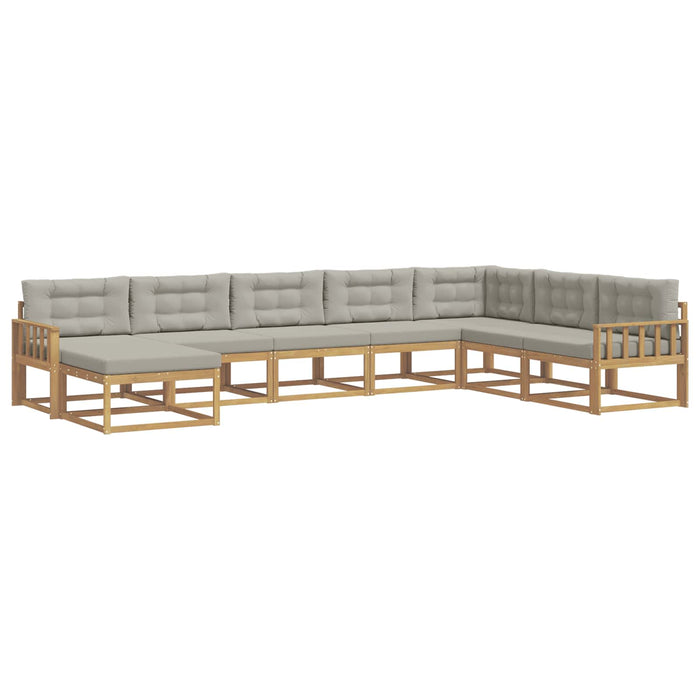 Set de canapele de exterior 8 pcs Alb și gri deschis WALTI