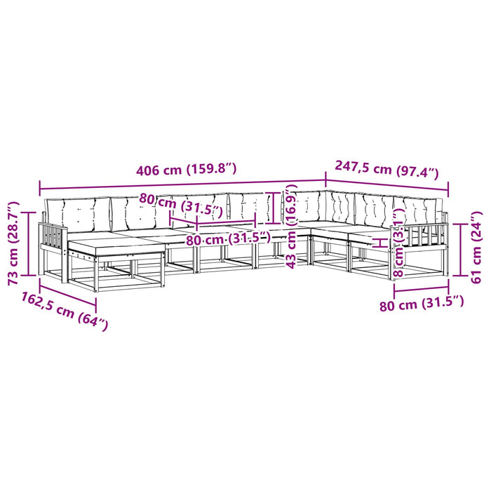 Set de canapele de exterior 8 pcs Alb și antracit WALTI