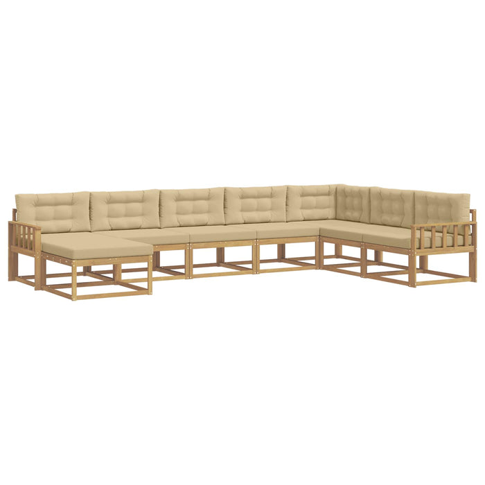 Set de canapele de exterior 8 pcs Alb și Bej WALTI