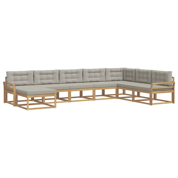Set de canapele de exterior 8 pcs Alb și gri deschis WALTI