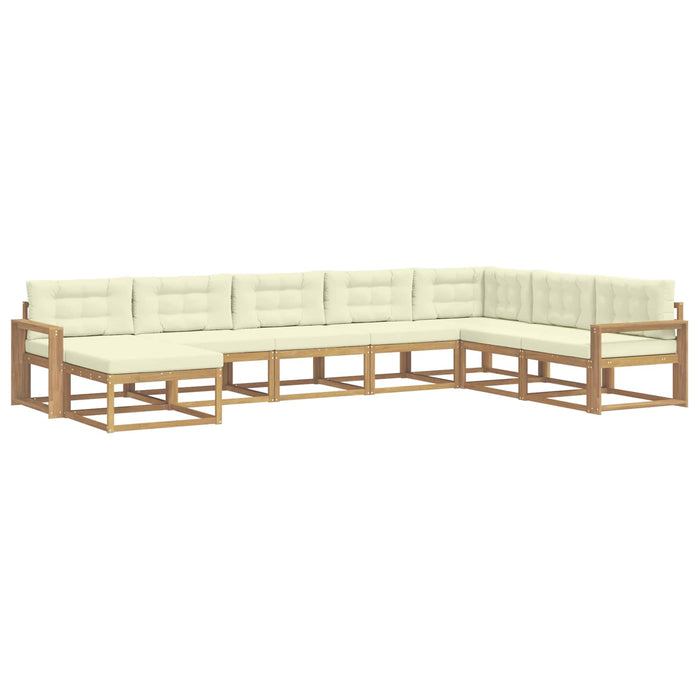 Set de canapele de exterior 8 pcs Alb și crem WALTI