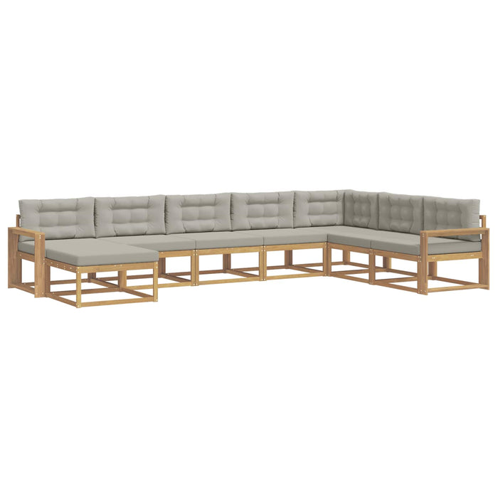 Set de canapele de exterior 8 pcs Alb și gri deschis WALTI
