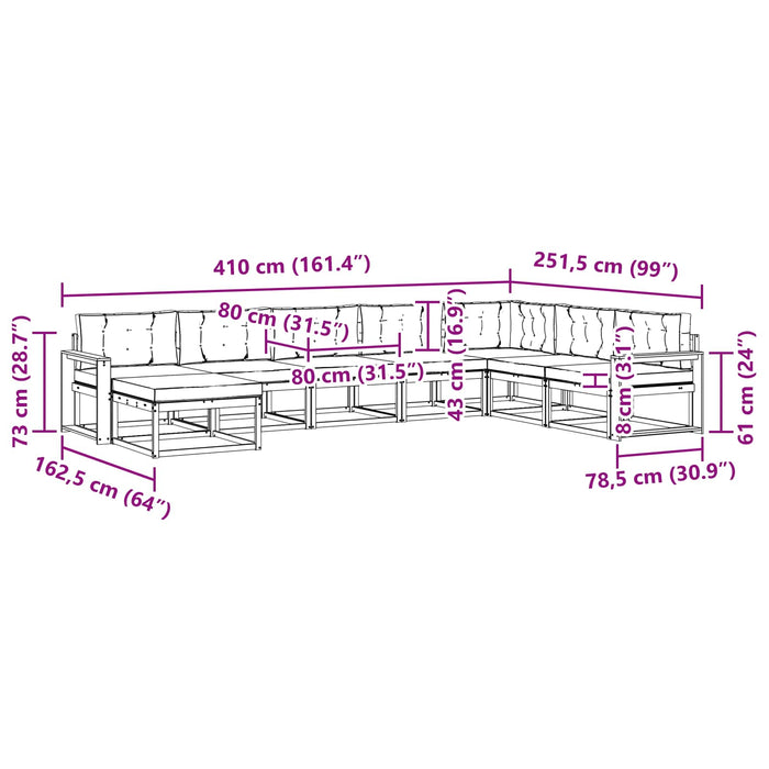 Set de canapele de exterior 8 pcs Alb și antracit WALTI