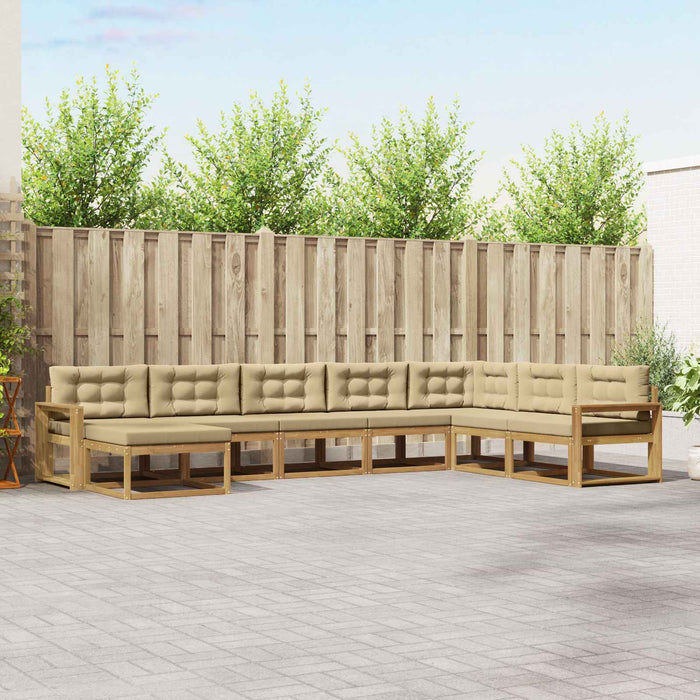 Set de canapele de exterior 8 pcs Alb și Bej WALTI