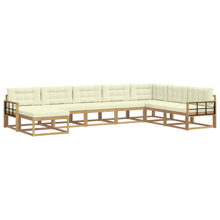 Set de canapele de exterior 8 pcs Alb și crem WALTI