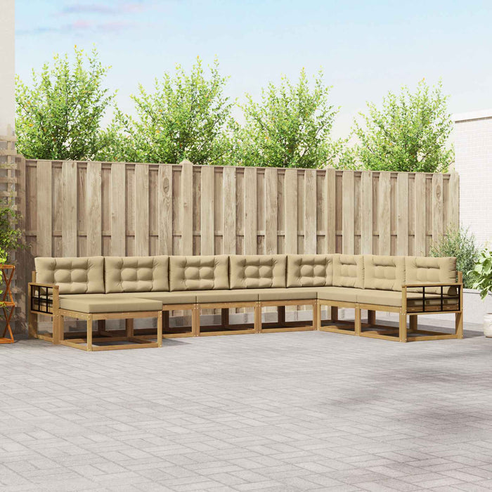 Set de canapele de exterior 8 pcs Alb și Bej WALTI