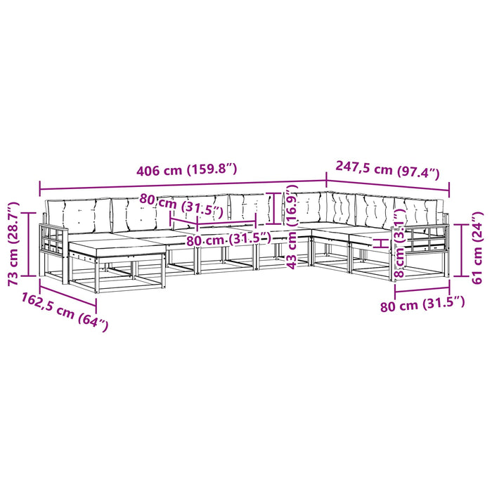 Set de canapele de exterior 8 pcs Alb și Bej WALTI