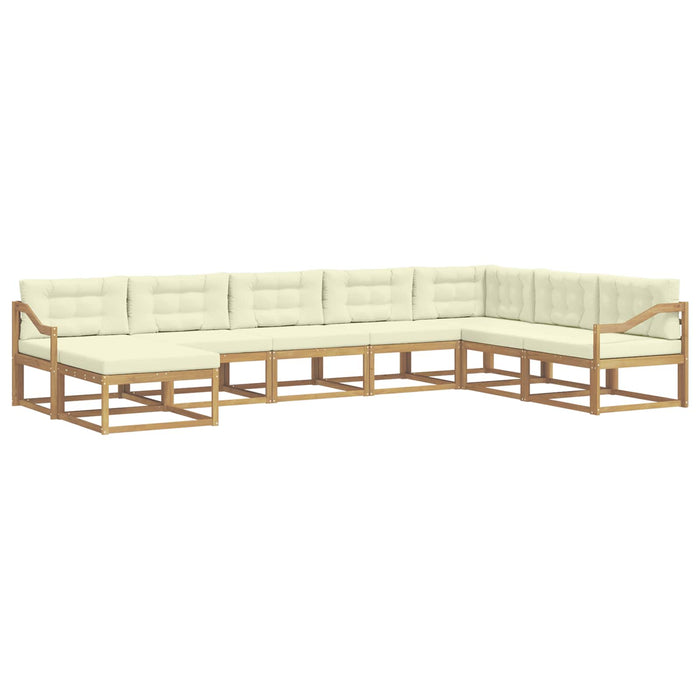 Set de canapele de exterior 8 pcs Alb și crem WALTI