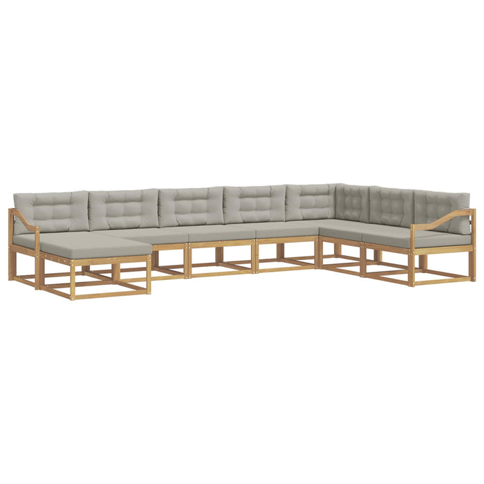 Set de canapele de exterior 8 pcs Alb și gri deschis WALTI
