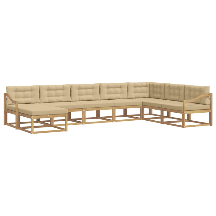 Set de canapele de exterior 8 pcs Alb și Bej WALTI