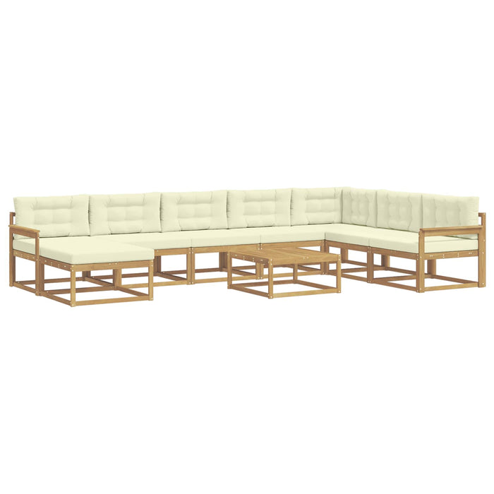 Set de canapele de exterior 9 pcs Alb și crem WALTI