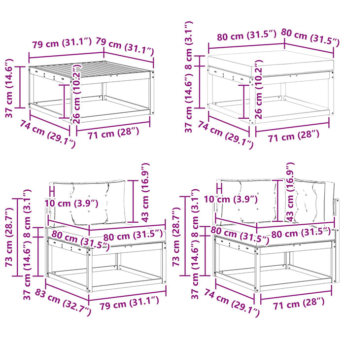 Set de canapele de exterior 9 pcs Alb și antracit WALTI