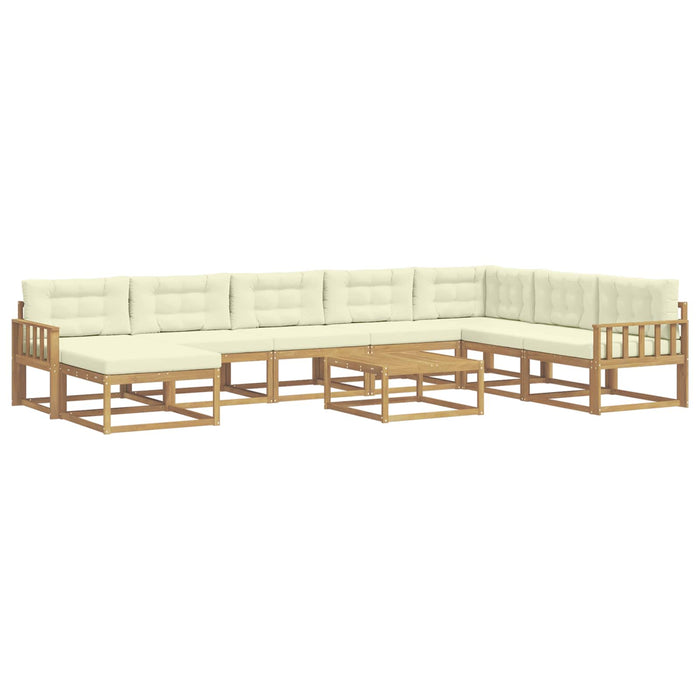 Set de canapele de exterior 9 pcs Alb și crem WALTI