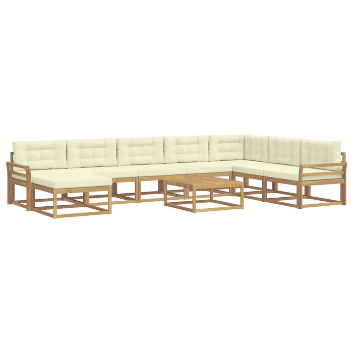 Set de canapele de exterior 9 pcs Alb și crem WALTI