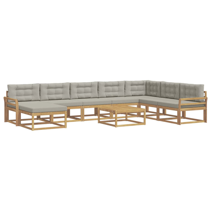 Set de canapele de exterior 9 pcs Alb și gri deschis WALTI
