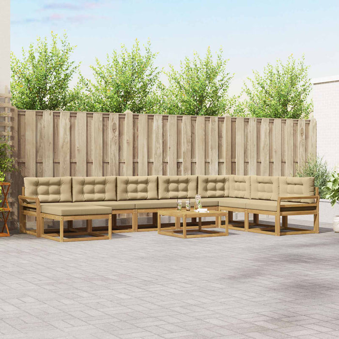 Set de canapele de exterior 9 pcs Alb și Bej WALTI