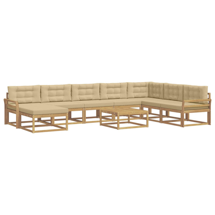 Set de canapele de exterior 9 pcs Alb și Bej WALTI