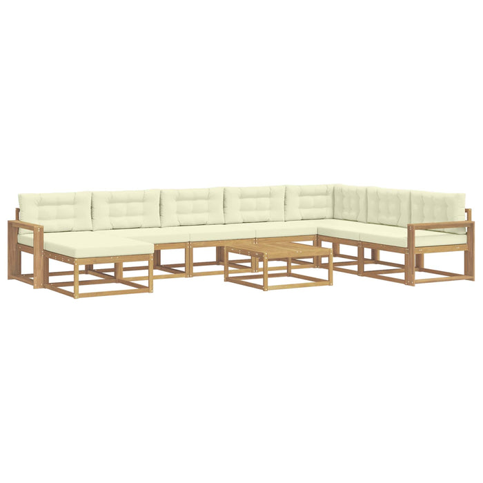 Set de canapele de exterior 9 pcs Alb și crem WALTI