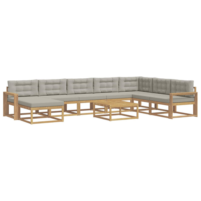 Set de canapele de exterior 9 pcs Alb și gri deschis WALTI