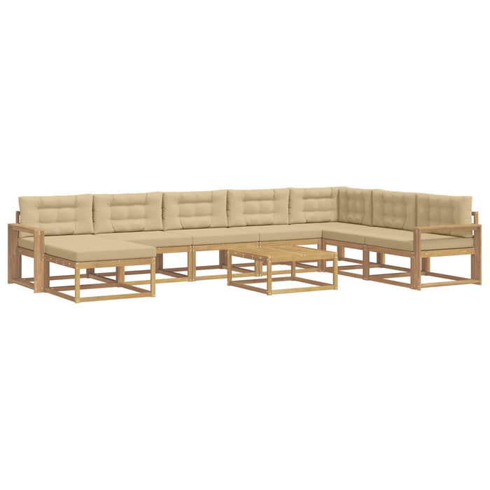 Set de canapele de exterior 9 pcs Alb și Bej WALTI