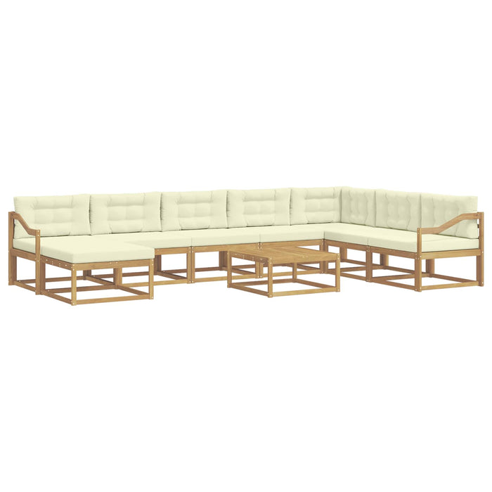 Set de canapele de exterior 9 pcs Alb și crem WALTI