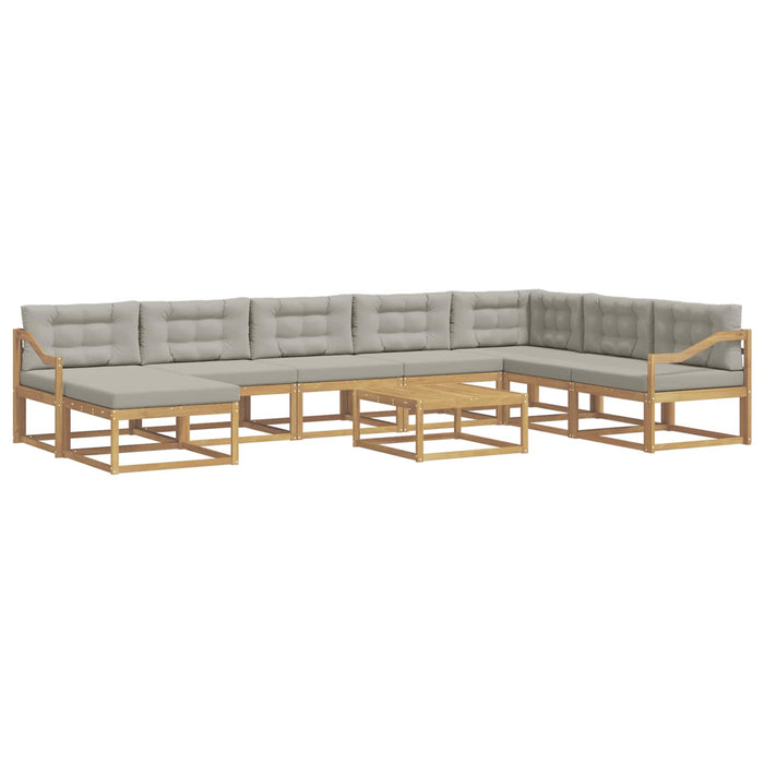 Set de canapele de exterior 9 pcs Alb și gri deschis WALTI