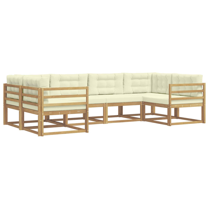 Set de canapele de exterior cu pernă 6 pcs Alb și crem WALTI