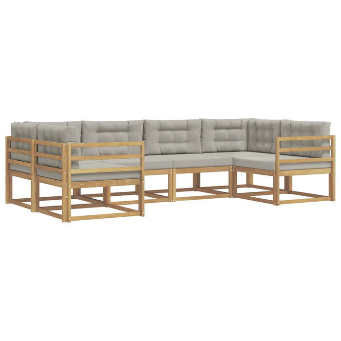 Set de canapele de exterior cu pernă 6 pcs Alb și gri deschis WALTI