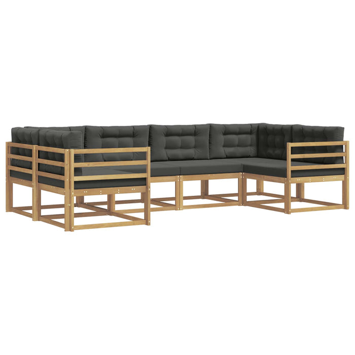 Set de canapele de exterior cu pernă 6 pcs Alb și antracit WALTI