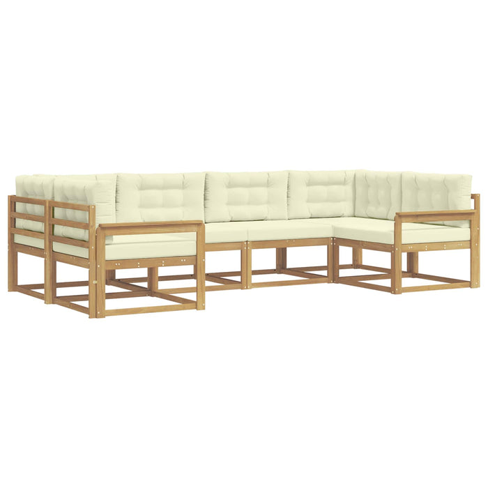 Set de canapele de exterior cu pernă 6 pcs Alb și crem WALTI