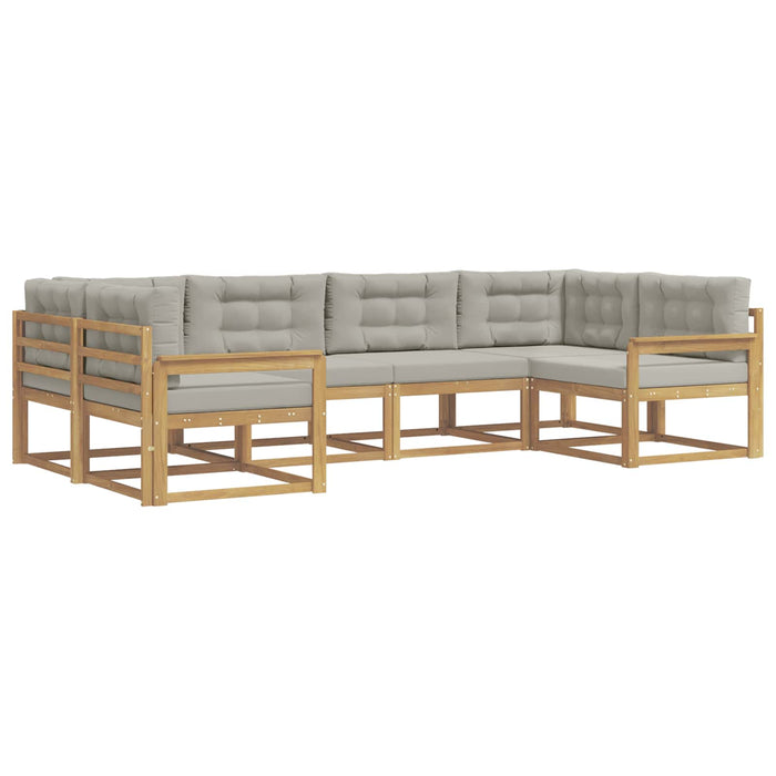 Set de canapele de exterior cu pernă 6 pcs Alb și gri deschis WALTI