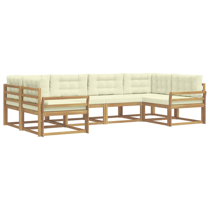 Set de canapele de exterior cu pernă 6 pcs Alb și crem WALTI