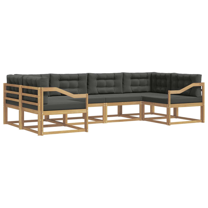 Set de canapele de exterior cu pernă 6 pcs Alb și antracit WALTI