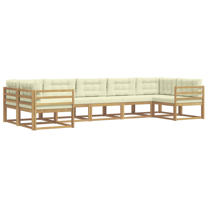 Set de canapele de exterior cu pernă 7 pcs Alb și crem WALTI