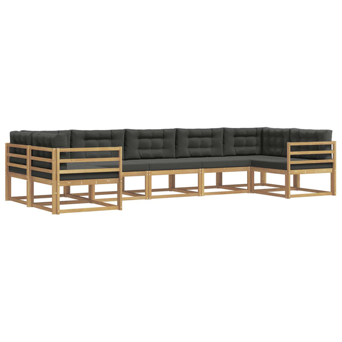 Set de canapele de exterior cu pernă 7 pcs Alb și antracit WALTI