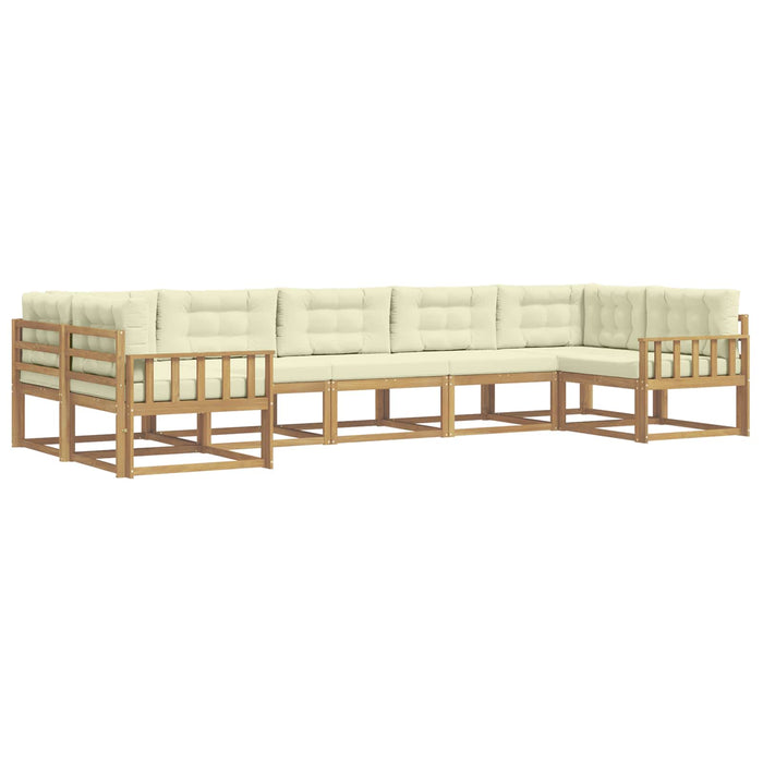 Set de canapele de exterior cu pernă 7 pcs Alb și crem WALTI