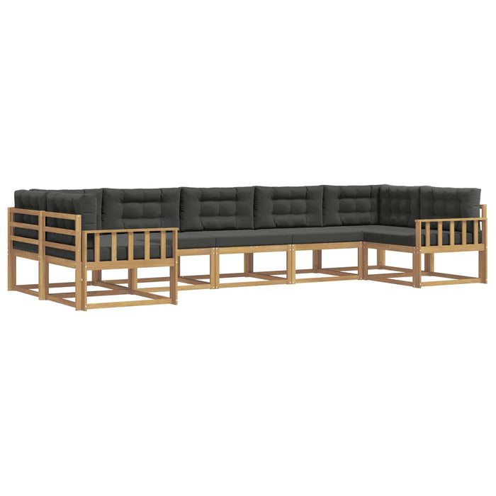 Set de canapele de exterior cu pernă 7 pcs Alb și antracit WALTI