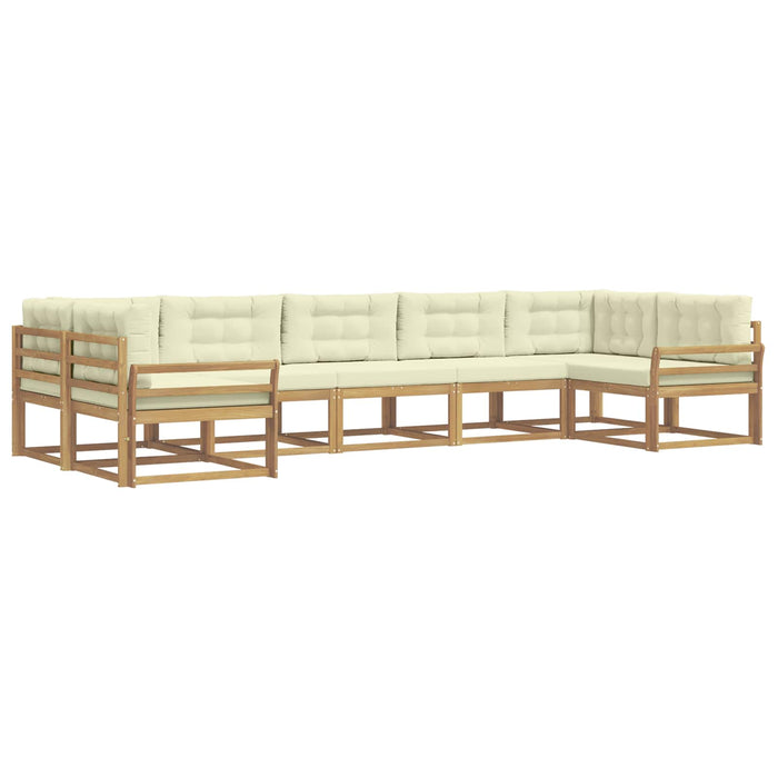 Set de canapele de exterior cu pernă 7 pcs Alb și crem WALTI
